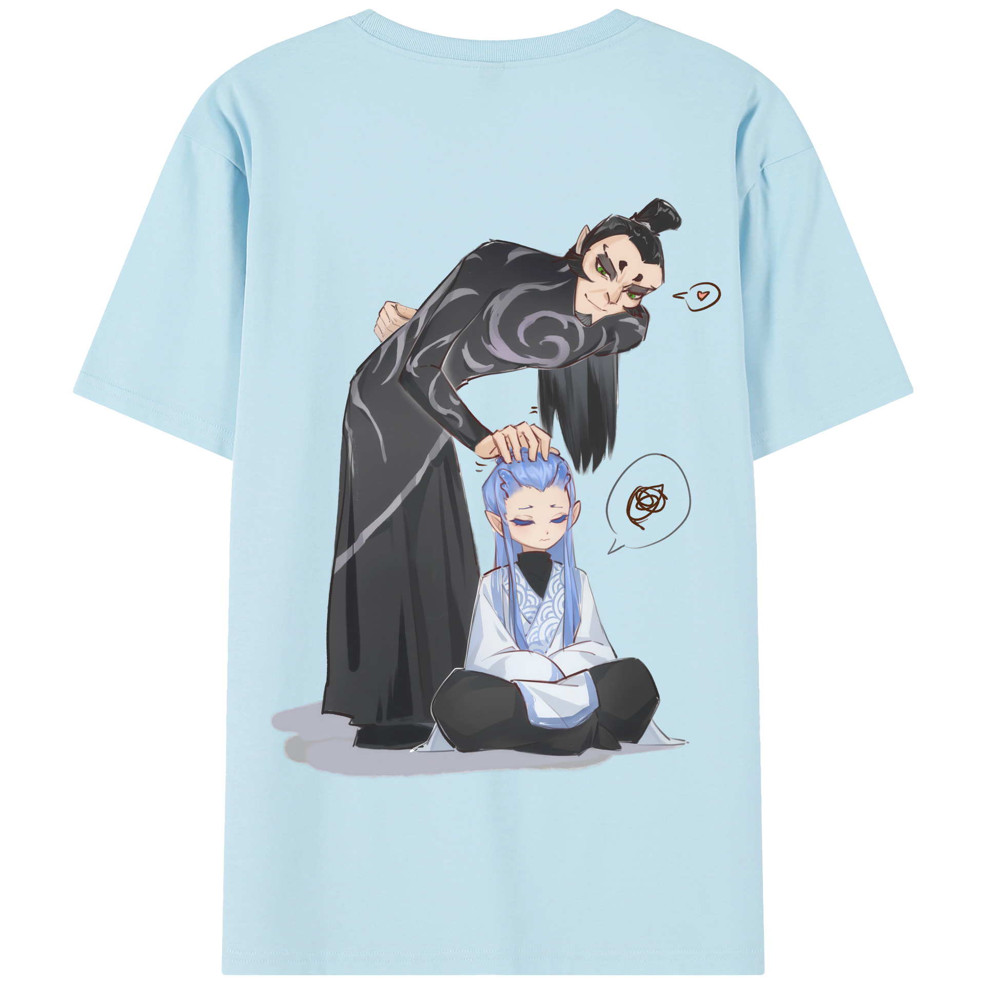 （画像用） Ne Zha 2 ナタ 魔童の大暴れ 綿100％半袖Tシャツ（背面プリント）